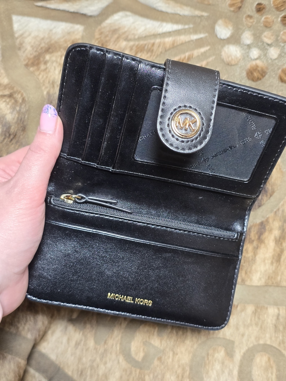 NWOT Michael Kors Black Pebble Leather Continental Wallet - Picture 5 of 11